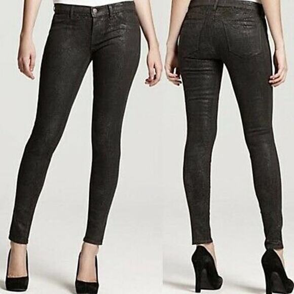 J Brand Black Gray Matte Boa Skinny Jeans size 27 - Picture 1 of 7
